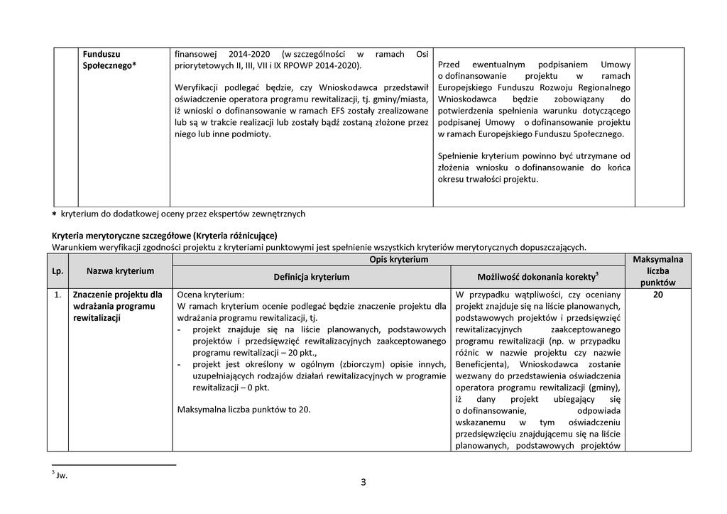 Funduszu Społecznego* finansowej 2014-2020 (w szczególności w ramach Osi priorytetowych II, III, VII i IX RPOWP 2014-2020).