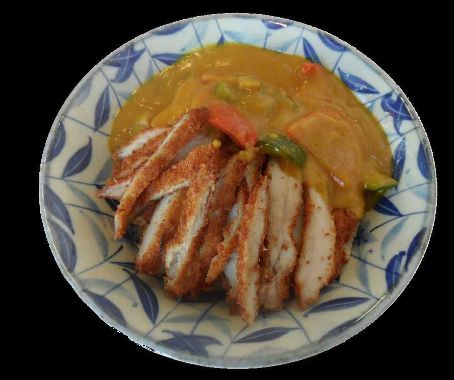 Grilled salmon, vegetable with sauce TORI KATSU DON 간장소스돈가스 Kurczak w panierce, warzywa, jajko z sosem / Breaded chicken, vegetable, egg with