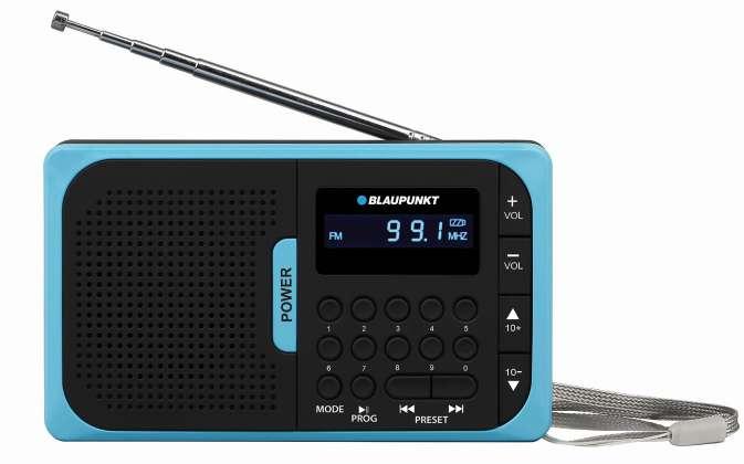 PR7BK Radio analogowe AM/FM Wyjście słuchawkowe Moc wyjściowa: 0,8 W RMS Teleskopowa antena radiowa Zasilanie sieciowe: AC 230 V ~ 50 Hz Zasilanie bateryjne: DC 4,5 V (3