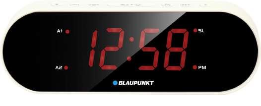 podwójnego alarmu i drzemki Ustawienia alarmu (codziennie, dni powszednie, weekendy) Duży 1,85 wyświetlacz LED Przyciemnianie wyświetlacza Alarm radiem lub