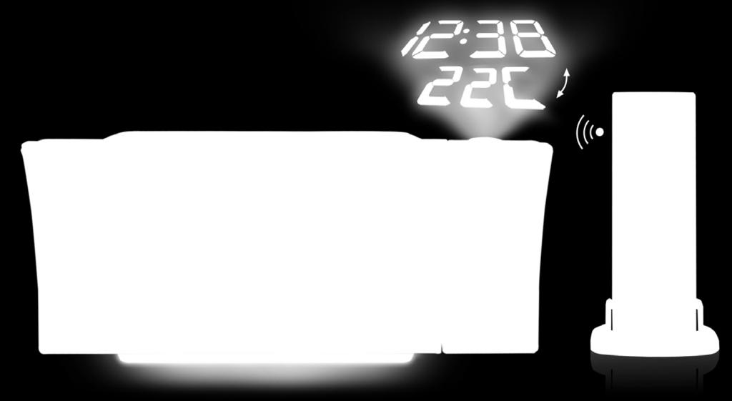 ścianie (regulowany kąt w zakresie 90 ) Duży wyświetlacz LCD Przyciemnianie wyświetlacza Wyłącznik czasowy Alarm radiem lub brzęczykiem
