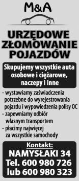 wtorek - 14 stycznia 2014 r. OG OSZENIA DROBNE 19 Zatrudniê pracownika bran y budowlanej, elewacje, remonty, bez na³ogów. Tel. 501 616 008 pow. Kêpiñski.