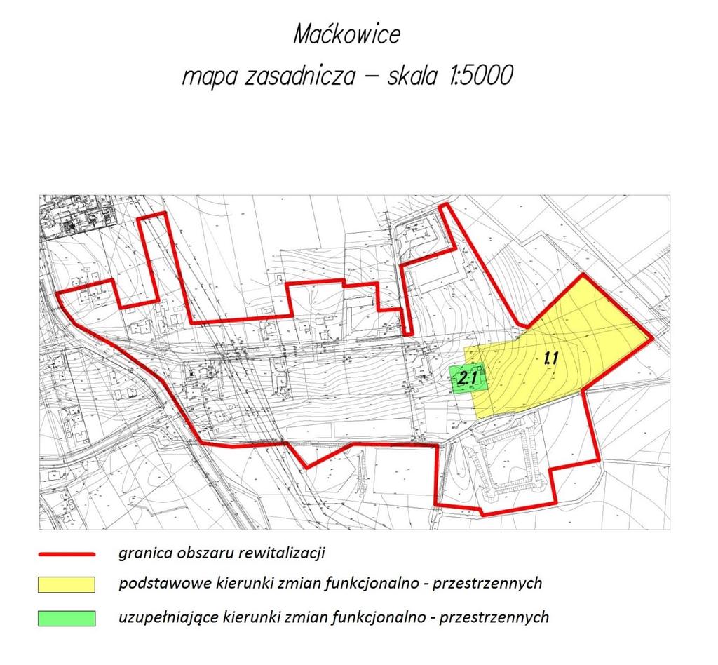 Mapa nr 6 Teren zdegradowany dla obszaru nr 2 - Teren Parku oraz Pałac w Maćkowicach wraz z najbliższym otoczeniem 1.