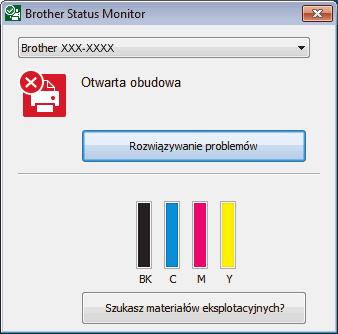 Znajdź błąd Użycie Monitora statusu Znajdź rozwiązanie Zielony kolor ikony oznacza normalny tryb gotowości do pracy. Żółty kolor ikony oznacza ostrzeżenie.