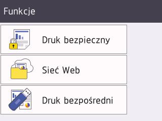 Jeśli włączone jest uwierzytelnianie Active Directory lub LDAP, panel sterowania urządzenia zostanie zablokowany. Dostępne funkcje będą się różnić w zależności od modelu urządzenia. 2.