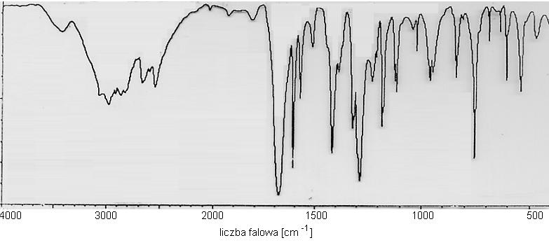 Film cieczy Wzór sumaryczny: C 8 H 8 2 ester octan metylu 3200-2500 cm -1 1750 cm-1 1310 cm-1 Film cieczy IR: szerokie pasmo 3200-2500 cm -1 drgania