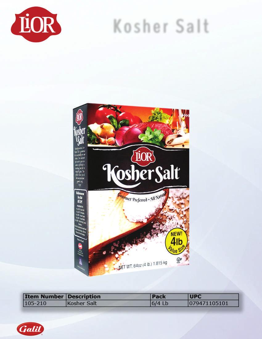 Naturally processed, LiOR Kosher Salt is guaranteed to be exceptionally pure and refined.