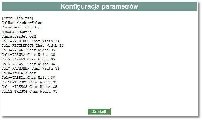 Przycisk [Zapisz wybraną strukturę] powoduje zapisanie importowanej struktury do bazy danych.