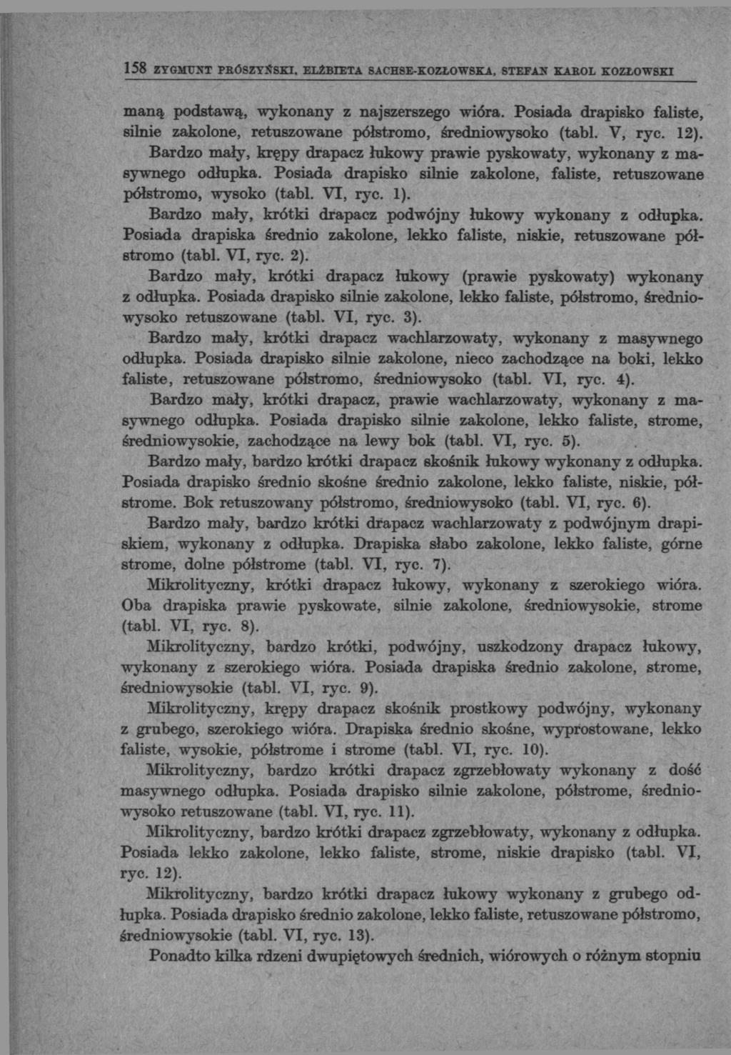 158 ZYGMUNT PRÓSZYŃSKI, ELŻBIETA SACH8E-KOZŁOWSKA, STEFAN KABOL KOZŁOWSKI maną podstawą, wykonany z najszerszego wióra.