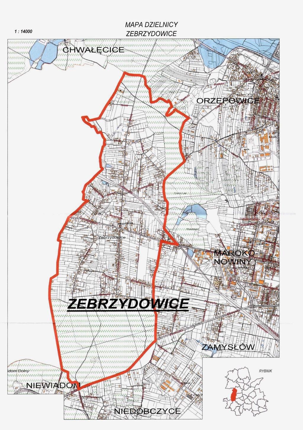 Załącznik Nr 1 do Statutu Dzielnicy Zebrzydowice 1) 1) W brzmieniu ustalonym przez 1 ust. 2 uchwały Nr 436/XXXIII/2008 Rady Miasta Rybnika z dnia 19 listopada 2008 r.