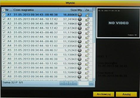 Instrukcja obsługi klawiatury sterującej HQ-KBD 14 W oknie listy plików nagrań możliwe są następujące operacje: MON zaznaczenie wszystkich plików nagrań.