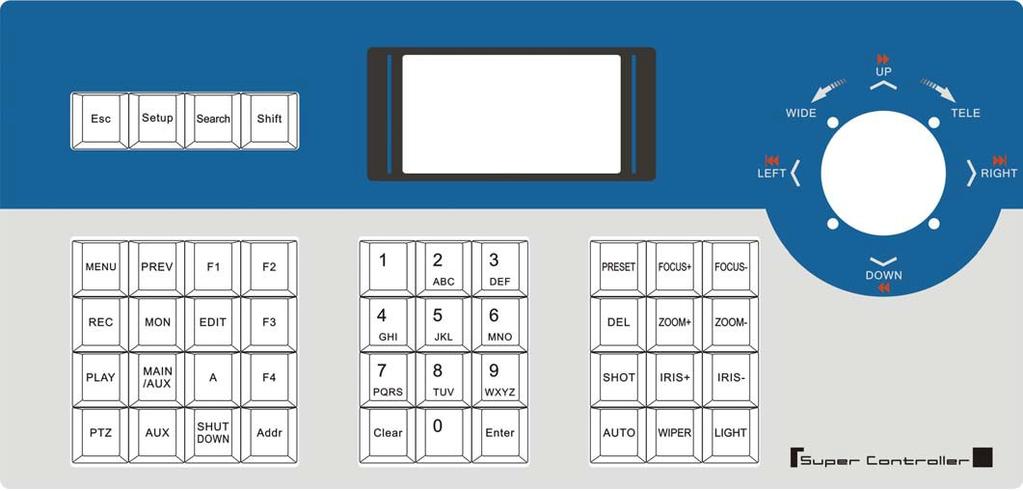 Instrukcja obsługi klawiatury sterującej HQ-KBD 7 6. Klawiatura sterująca HQ-KBD opis przycisków 6.