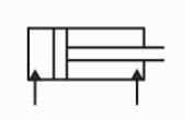 Pytaie 41 Co ozacza przedstawioy obok symbol: A) Siłowik hydrauliczy jedostroego działaia B) Siłowik hydrauliczy dwustroego działaia C) Pompa hydraulicza o jedym kieruku przepływu D) Silik