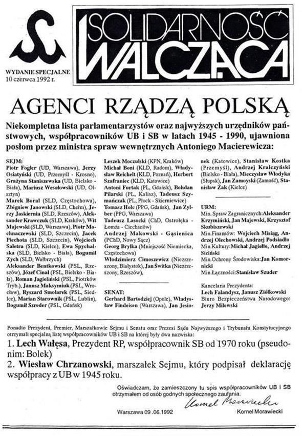 zorganizujemy we Wrocławiu 13 VI 1992. Zadania podjęły się także struktury SW i PW w innych miastach Polski.
