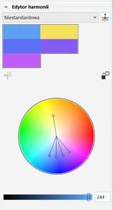 Aby wybrać spośród różnych odcieni koloru, kliknij próbnik koloru i przytrzymaj wciśnięty przycisk myszy.