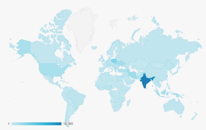 ICI World of Journals Bazę odwiedza miesięcznie 62