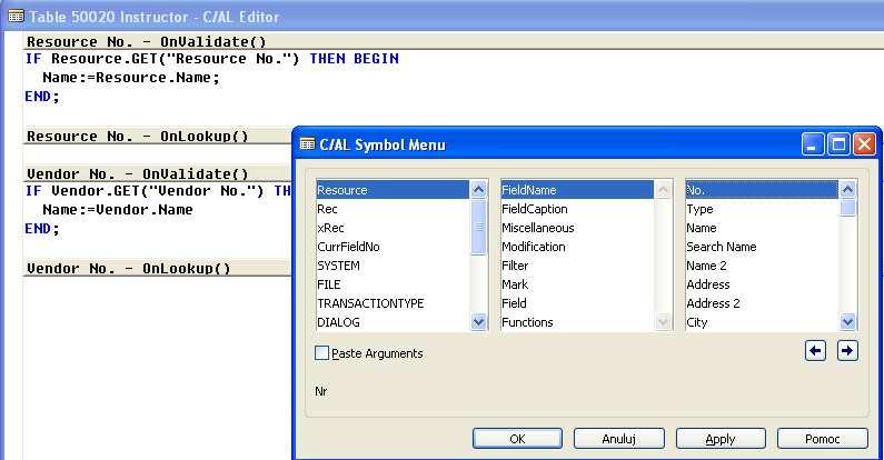 1.3 C/AL Symbol Menu Podczas pisania kodu wyświetlane są podpowiedzi.