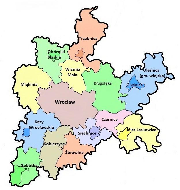 Zintegrowane Inwestycje Terytorialne Wrocławskiego Obszaru Funkcjonalnego (ZIT WrOF) Ludność: 887 943 mieszkańców (30% mieszkańców Dolnego Śląska) Obszar: 2 336