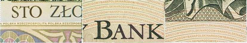 Są umieszczone zarówno na przedniej jak i odwrotnej stronie banknotu. Najmniejszy napis powinien być czytelny i wyraźny w powiększeniu.