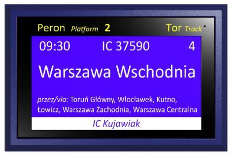 Tablica LCD peronowa wejściowa umieszczona