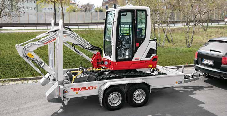 ZABEZPIECZENIE przez cztery duże zaczepy transportowe na nadwoziu TB 225 A V4 + + + + = 2.789 kg / 2.654 kg 3.500 kg masa zaczepiona 2.789 kg, pozostaje = 711 kg TB 225 S V4 Maszyna 2.400 kg 2.