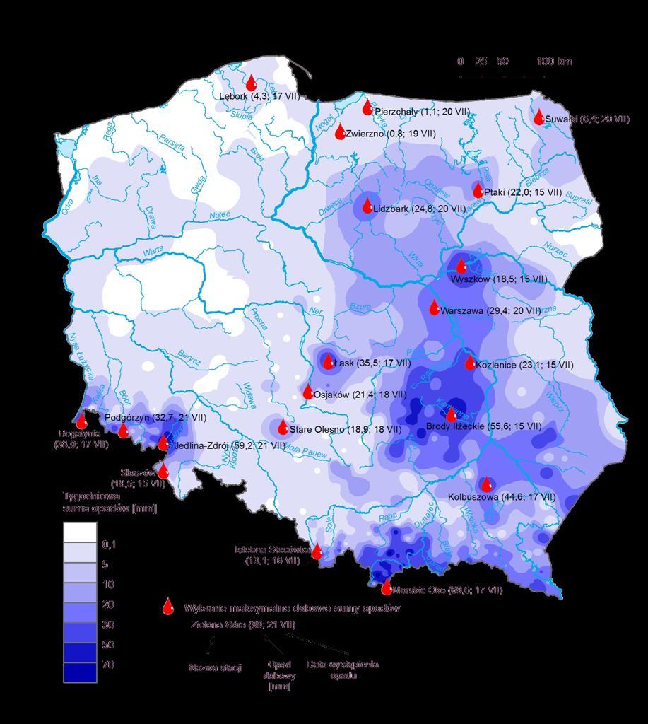 maksymalne dobowe sumy opadów