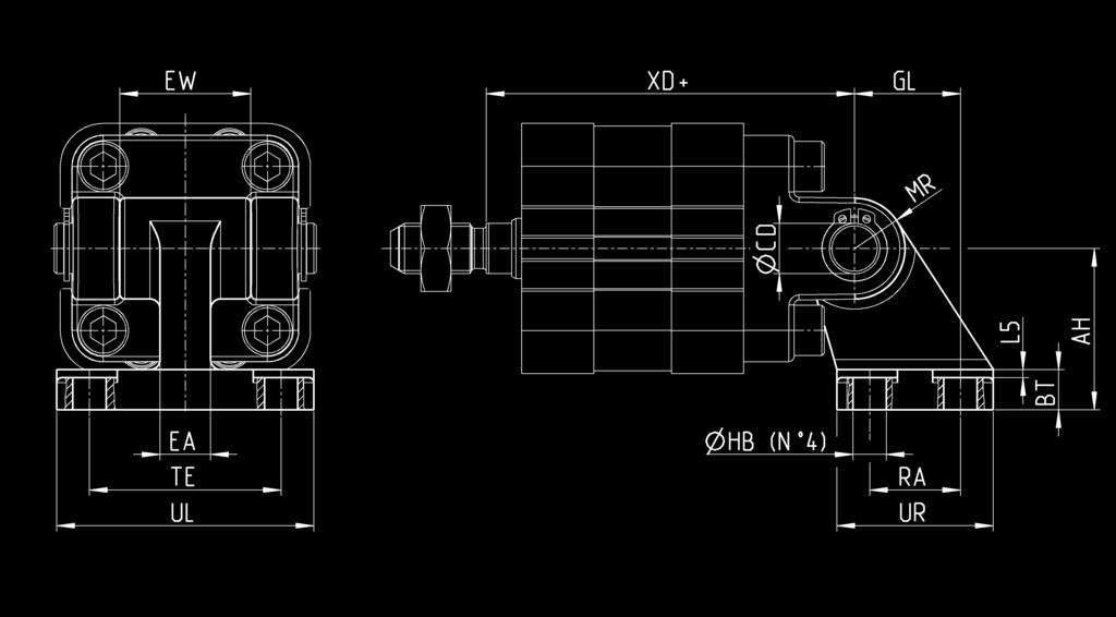 ZC Materiał: aluminium x wspornik męski Model AH BT CD EA EW GL HB L5 MR RA UL UR TE XD ZC-32 32 32 8 0 0 26 2 6,6,6 0