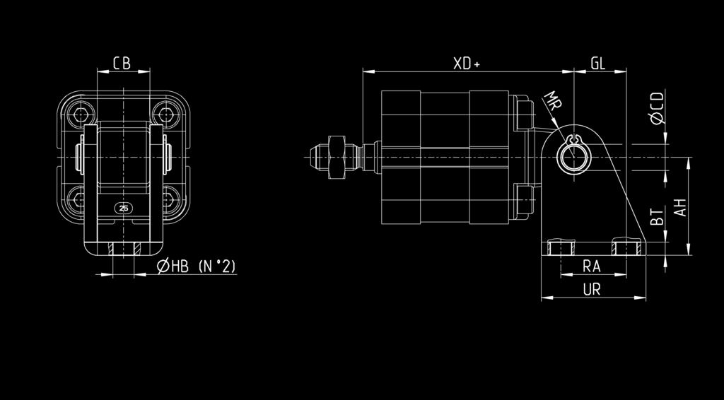 UR XD I-20-25 20 30 4 8 6, 6 6,5 0 20 32 62,5 I-20-25 25 30 4 8 6, 6 6,5 0 20 32 64,5 Sworzeń, mod.