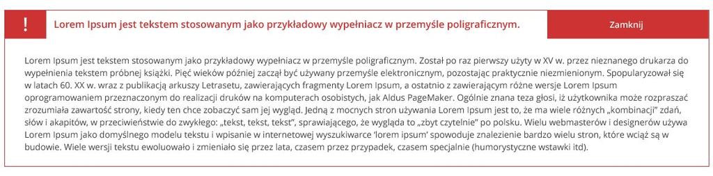 ELEMENTY STRONY - Komunikaty specjalne Miasta Stołeczne Warszawa - Księga Identyfikacji Wizualnej Portalu Miejskiego Strona 24 Komunikat specjalny jest elementem wprowadzanym na stronę w przypadku