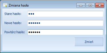 W celu zmiany hasła należy kliknąć Zmiana hasła do logowania do programu.