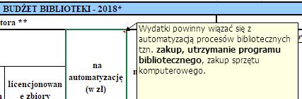 Zasady wypełniania formularza sprawozdań za 2018 rok w Excelu Informacje podstawowe 1. Objaśnienia do sprawozdania. Oznaczenie komórki Objaśnienie *, **, *** itd.