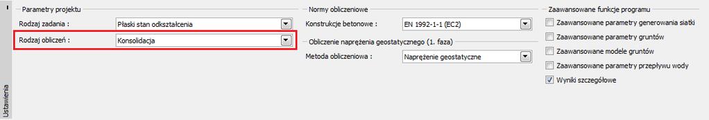 Obliczenia wprowadzanie danych wejściowych Parametry projektu, geometria oraz parametry materiałowe wprowadzone zostaną w ramce [Topo].