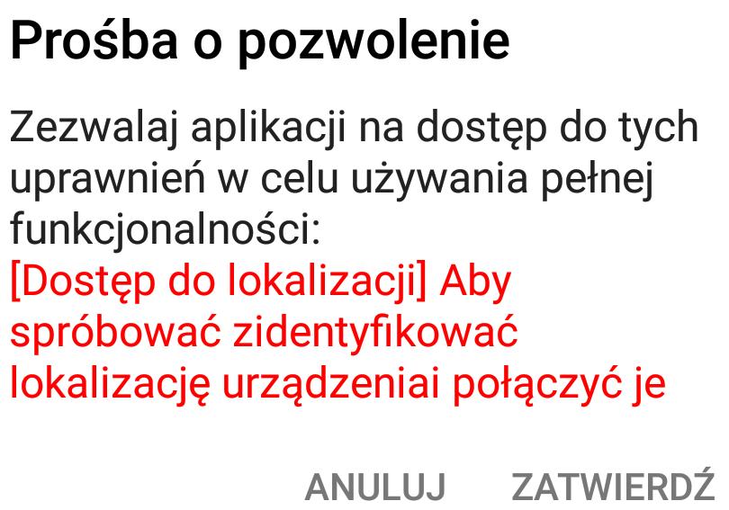 Potem pojawią się prośby o pozwolenie na wyświetlanie informacji na