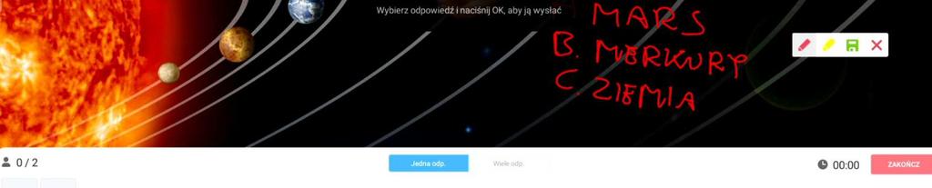 w aplikacji Note na Androidzie, w trakcie prezentacji PowerPoint, podczas przeglądania zdjęć lub stron internetowych, a także bezpośrednio na obrazie wyświetlanym z wizualizera.