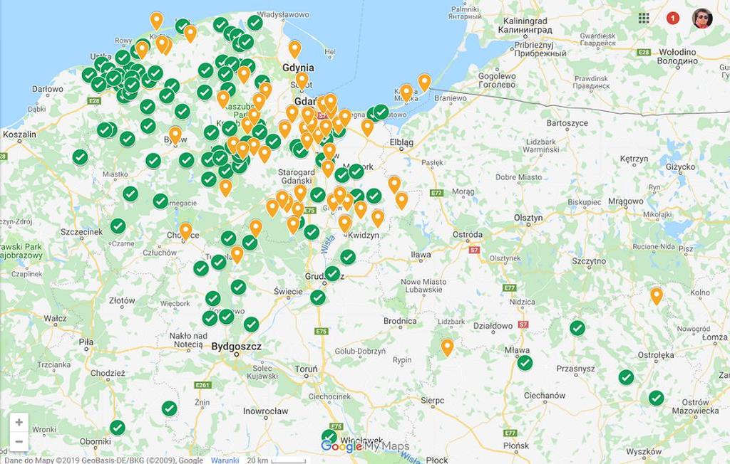 Mapa gmin z którymi już współpracujemy.