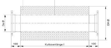 1.33. Tłumik rurowy mufowy, kołnierzowy, bosy - L D Dz D Dz 42% wolny przekrój - L Nazwa elementu Nr kat. D Dz L --- --- Tłumik akustyczny d110/315, długość L XX.110.Y.