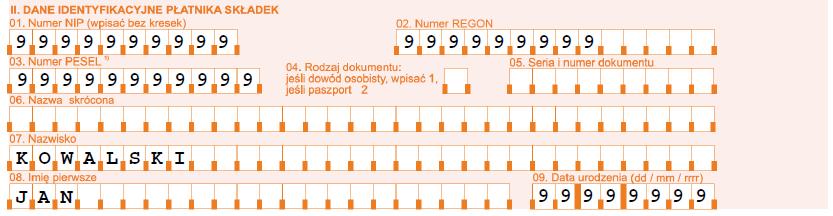 III.A. DANE IDENTYFIKACYJNE OSOBY UBEZPIECZONEJ Blok III przeznaczony jest dla jednej osoby ubezpieczonej. WAŻNE Ten blok wypełnij szczególnie starannie.