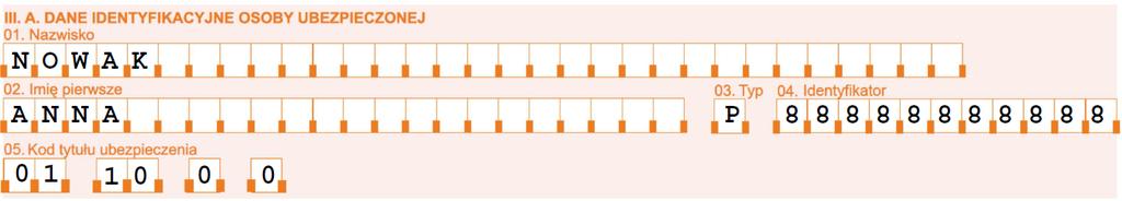W przypadku obywateli polskich w imiennych raportach miesięcznych podaj pierwsze imię i nazwisko ubezpieczonego oraz numer PESEL, a w przypadku obcokrajowców, do czasu nadania im identyfikatora PESEL