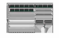 1100 mm n 2 wanny aluminiowe ze ściankami działowymi i matami