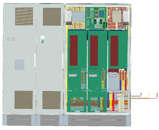 4 Sposób instalacji 130BB439.10 4 Szyny zbiorcze łączące sekcję prostownika z przetwornicą 9. Po przyłączeniu szyn zbiorczych zasilania można ponownie założyć dolne osłony na sekcje LCL i prostownika.
