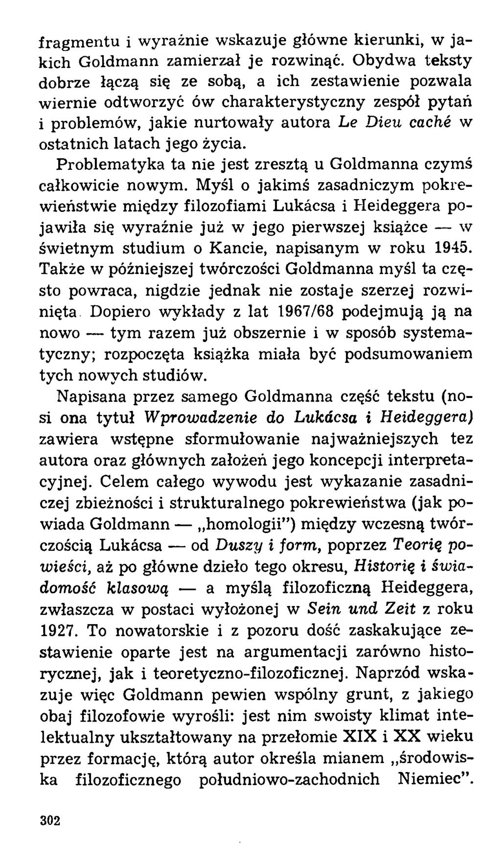 fragmentu i wyraźnie wskazuje główne kierunki, w ja kich Goldmann zamierzał je rozwinąć.