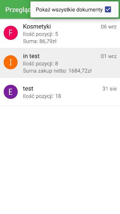 Opcja zmiany widoczności ukrytych dokumentów znajduje się w menu podręcznym: Rysunek 18 Podgląd dokumentów opcja zmiany widoczności dokumentów Użytkownik ma możliwość