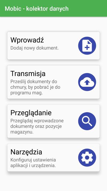 1. Wstęp Mobic mobilny kolektor danych jest aplikacją na systemy Android od wersji 5.0. Mobic działa na wszystkich urządzeniach mobilnych w ten sam sposób za wyjątkiem skanera kodów kreskowych.