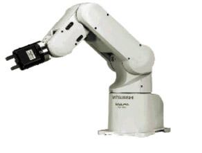 1 Charakterystyka robota RV-2AJ RV-2AJ jest ręko podobnym robotem o pięciu osiach swobody, wyróżniającym się najnowszą technologią zastosowaną przy konstrukcji ramienia i układu sterowania.