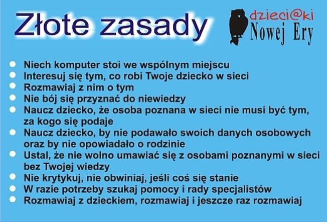 4. Naucz dziecko chronić prywatność. Jeżeli zgadzasz się na korzystanie przez dziecko z serwisów społecznościowych, pomóż mu stworzyć bezpieczny profil, maksymalnie chroniący jego prywatność. 5.