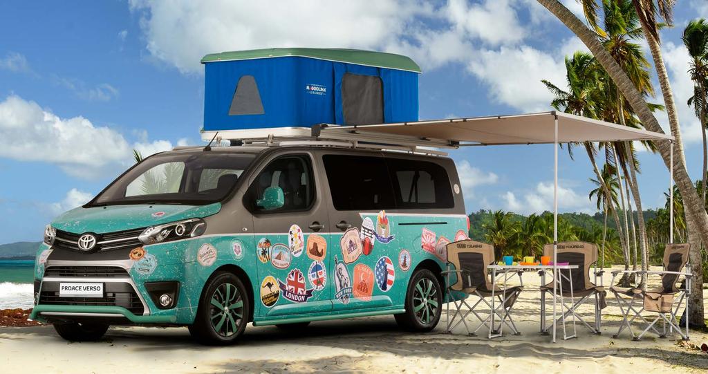 CAMPER Poznaj specjalną zabudowę podróżną o charakterze modułowym. Dzięki niej Twoja Toyota PROACE Verso w każdej chwili może stać się kamperem z prawdziwego zdarzenia.