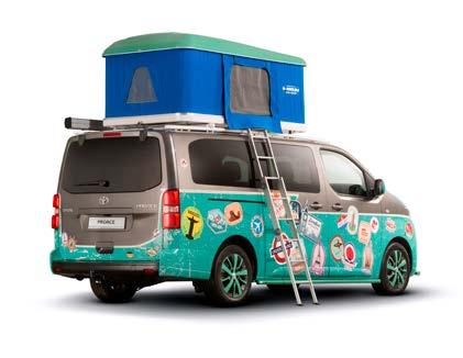 CAMPER Główne elementy wyposażenia: Namiot dachowy renomowanej firmy Autohome o wymiarach 1,3 m x 2,1 m i wysokości maks. po rozłożeniu 0,92 m z relingami i poprzeczkami do montażu oraz drabinką.
