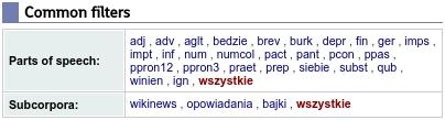 16 Statystyki Statystyki w postaci liczby dokumentów, słów, znaków i tokenów wchodzących w skład poszczególnych