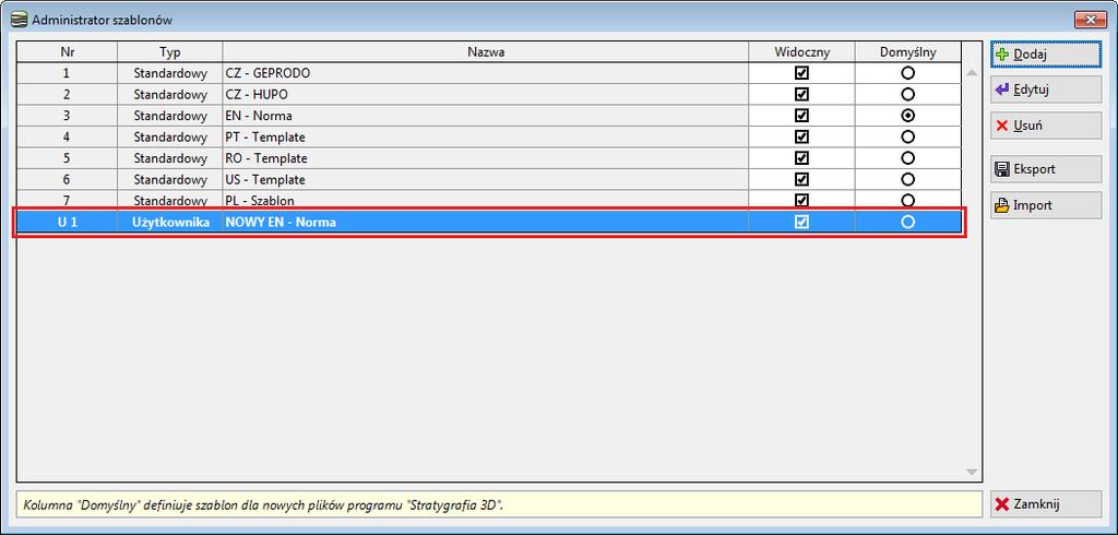 Stworzenie nowego szablonu Otworzymy teraz plik demo_manual_40.gsg.