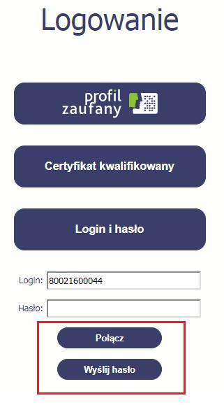 Pierwsze logowanie do systemu Wprowadź login to Twój numer PESEL.